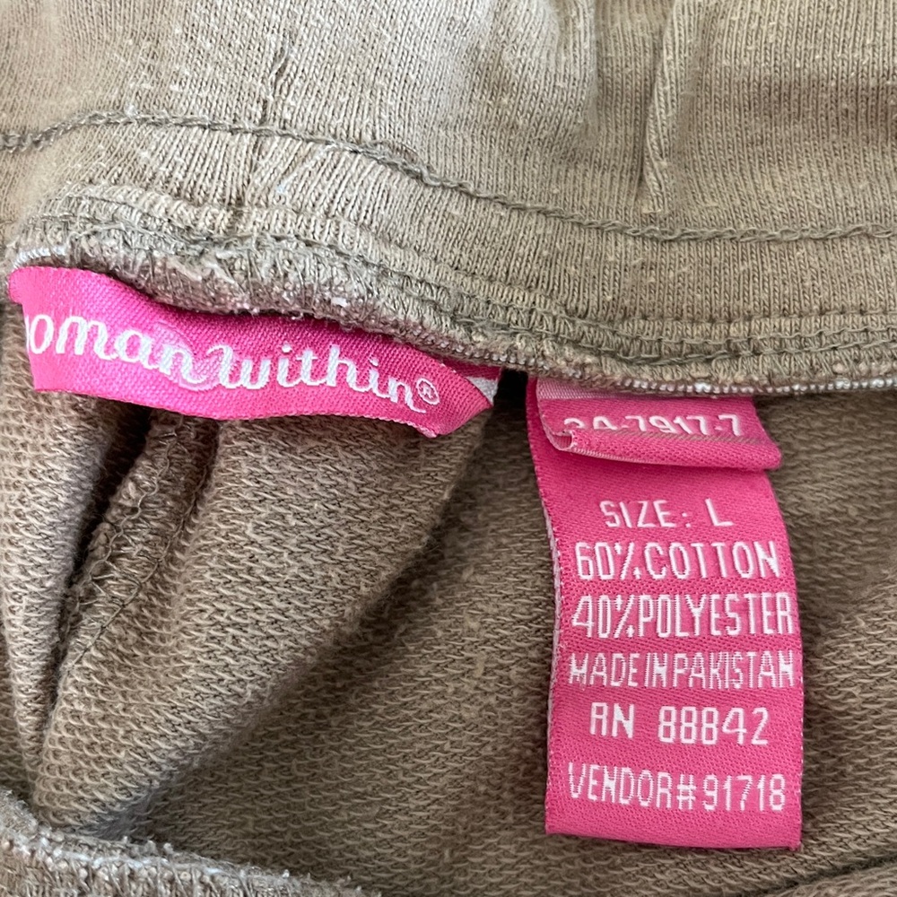 Woman Within Beige Cotton Blend Shirt